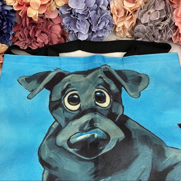 Eco-Friendly Goofy Black Lab Dog Folding Tote Bag - Picture 9 of 14